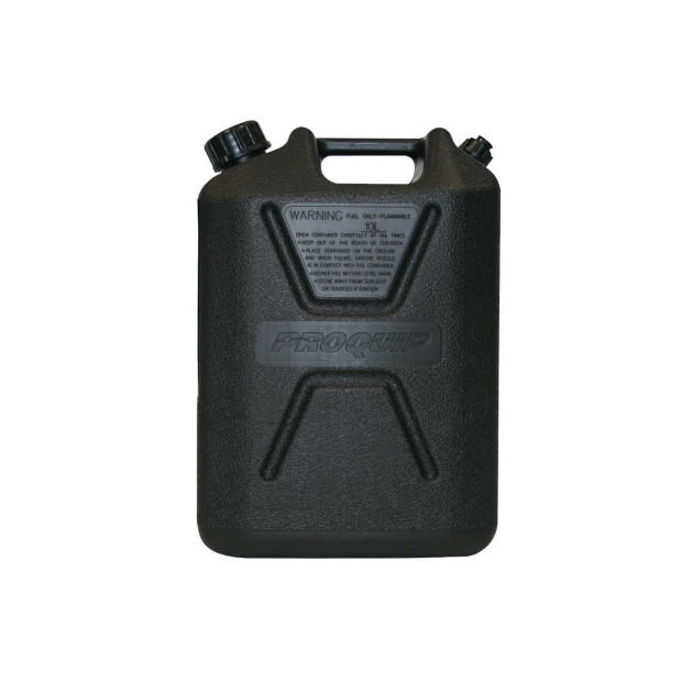 Jerrycan carburant - plastique noir 10L - avec bec verseur amovible 