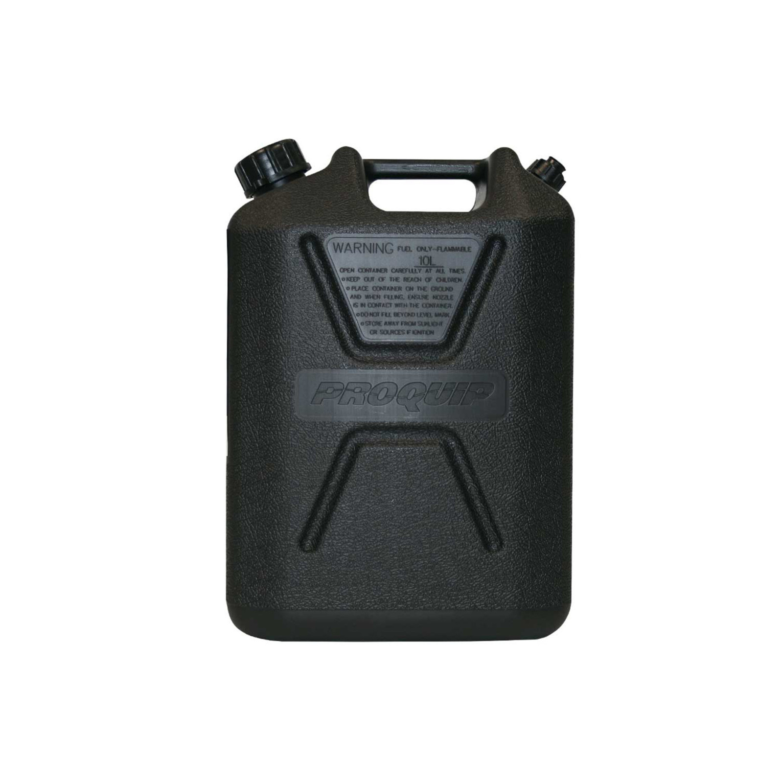 Jerrycan carburant - plastique noir 10L - avec bec verseur amovible 