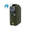 Jerrycan eau - plastique vert - Format US 22L - avec robinet à visser sur le bas du Jerrycan 
