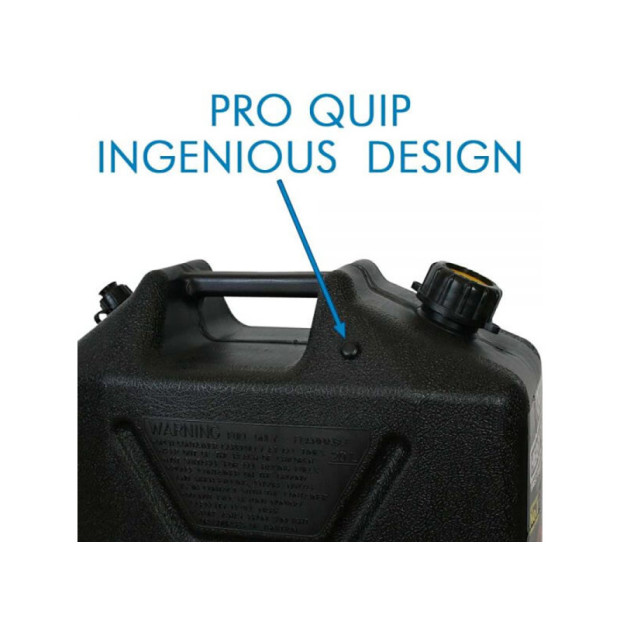 Jerrycan carburant - plastique noir - Format US 20L - avec bec verseur amovible 