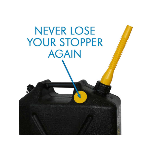 Jerrycan carburant - plastique noir - Format US 20L - avec bec verseur amovible 