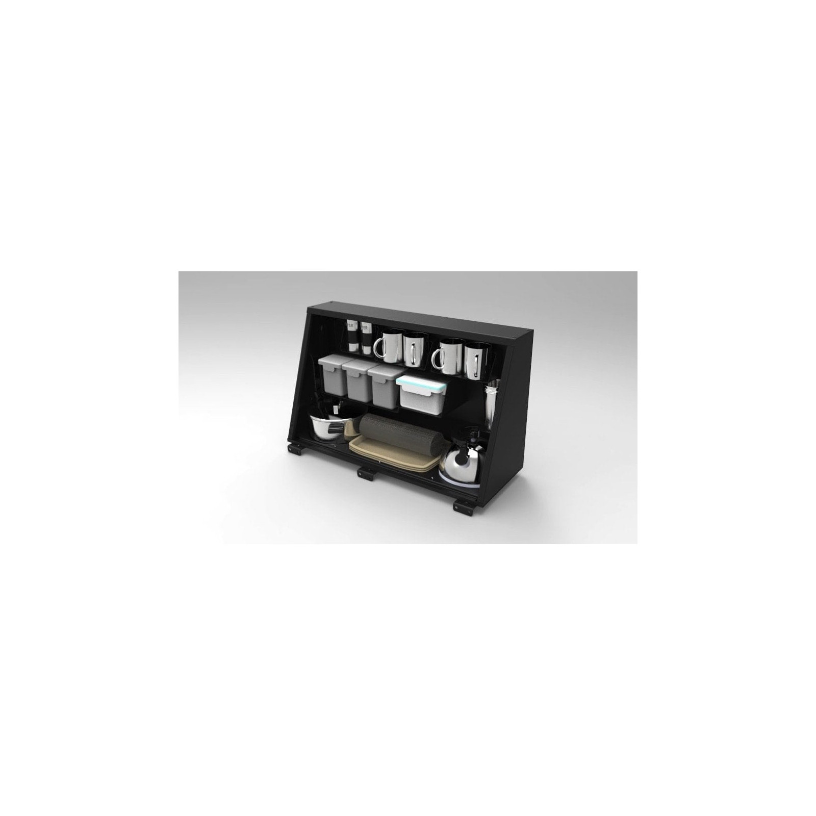 Compartiment latéral large intérieur 730mm x 750mm + Kit Cuisine pour Toyota GRJ7 hardtop Alu-Cab 