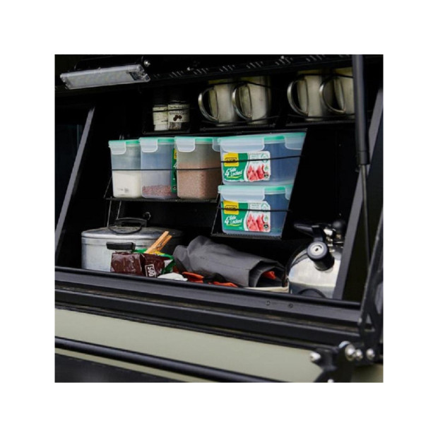 Compartiment latéral large intérieur 730mm x 750mm + Kit Cuisine pour Toyota GRJ7 hardtop Alu-Cab 