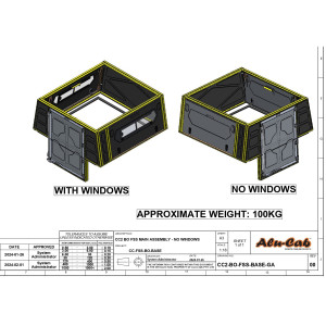 ModCAP Base pour benne 5 5' avec fenêtres Alu-Cab 