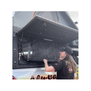 Moustiquaire d'ouverture latérale hardtop canopy camper Toyota HZJ79 SC Alu-Cab 