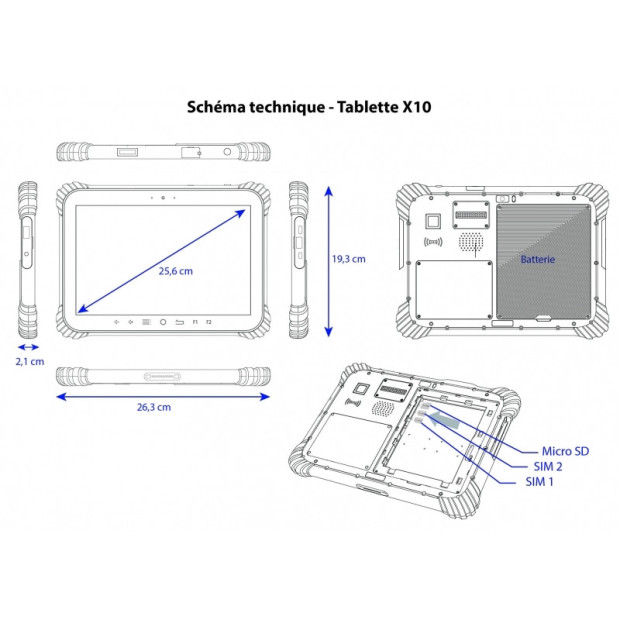 Pack tablette durcie 10’’ gps off-road GlobeXplorer X10+ • Pack SSV 