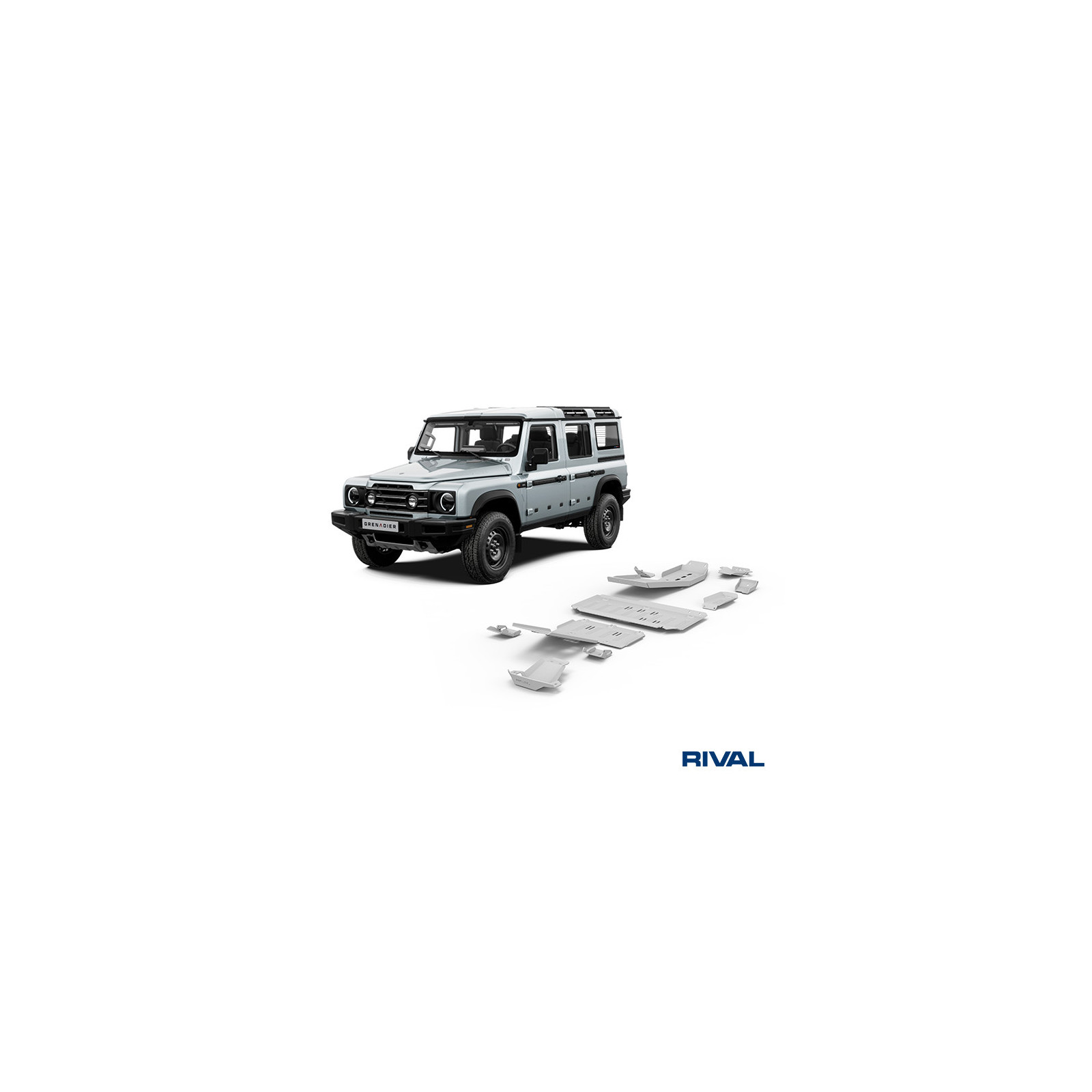 Pack de protections inférieures RIVAL 23333.4505.1.6 • Aluminium 6 mm • 5 pièces 