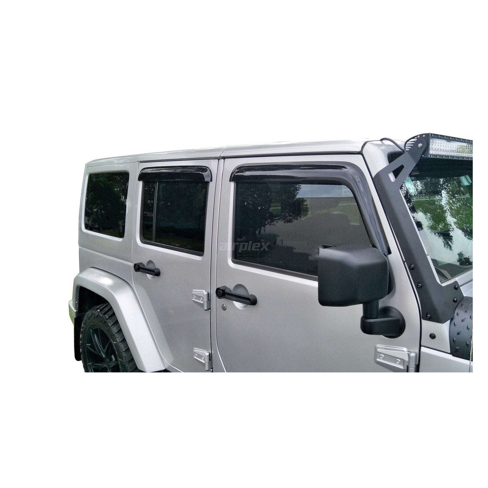 Jeu de 4 déflecteurs de vitre avant et arrière pour Wrangler JK - montage collé