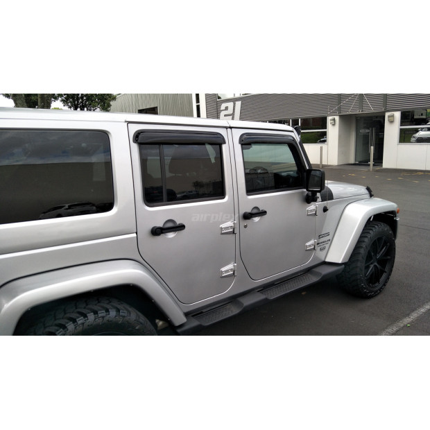 Jeu de 4 déflecteurs de vitre avant et arrière pour Wrangler JK - montage collé