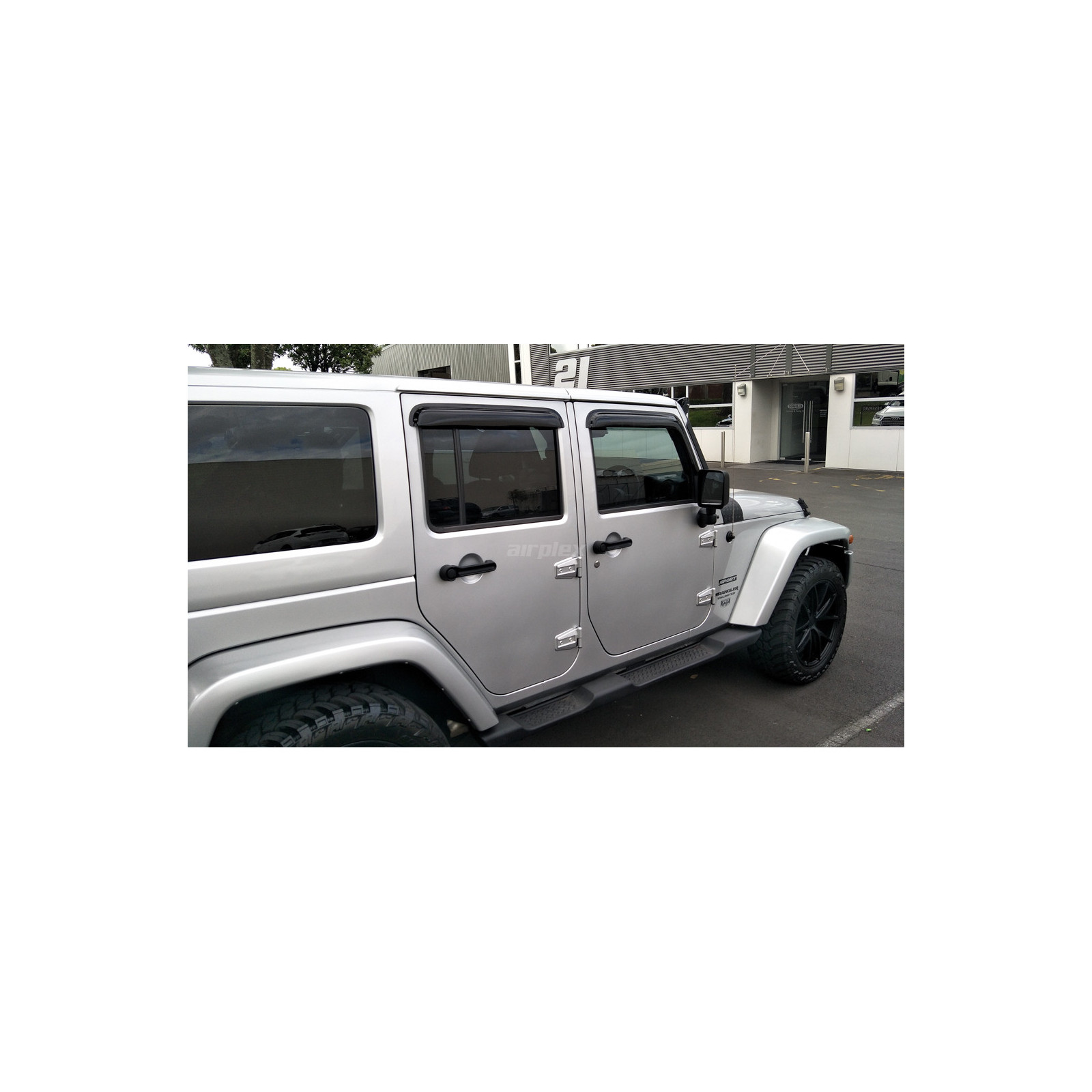 Jeu de 4 déflecteurs de vitre avant et arrière pour Wrangler JK - montage collé