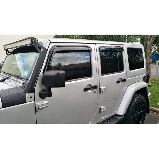 Jeu de 4 déflecteurs de vitre avant et arrière pour Wrangler JK - montage collé