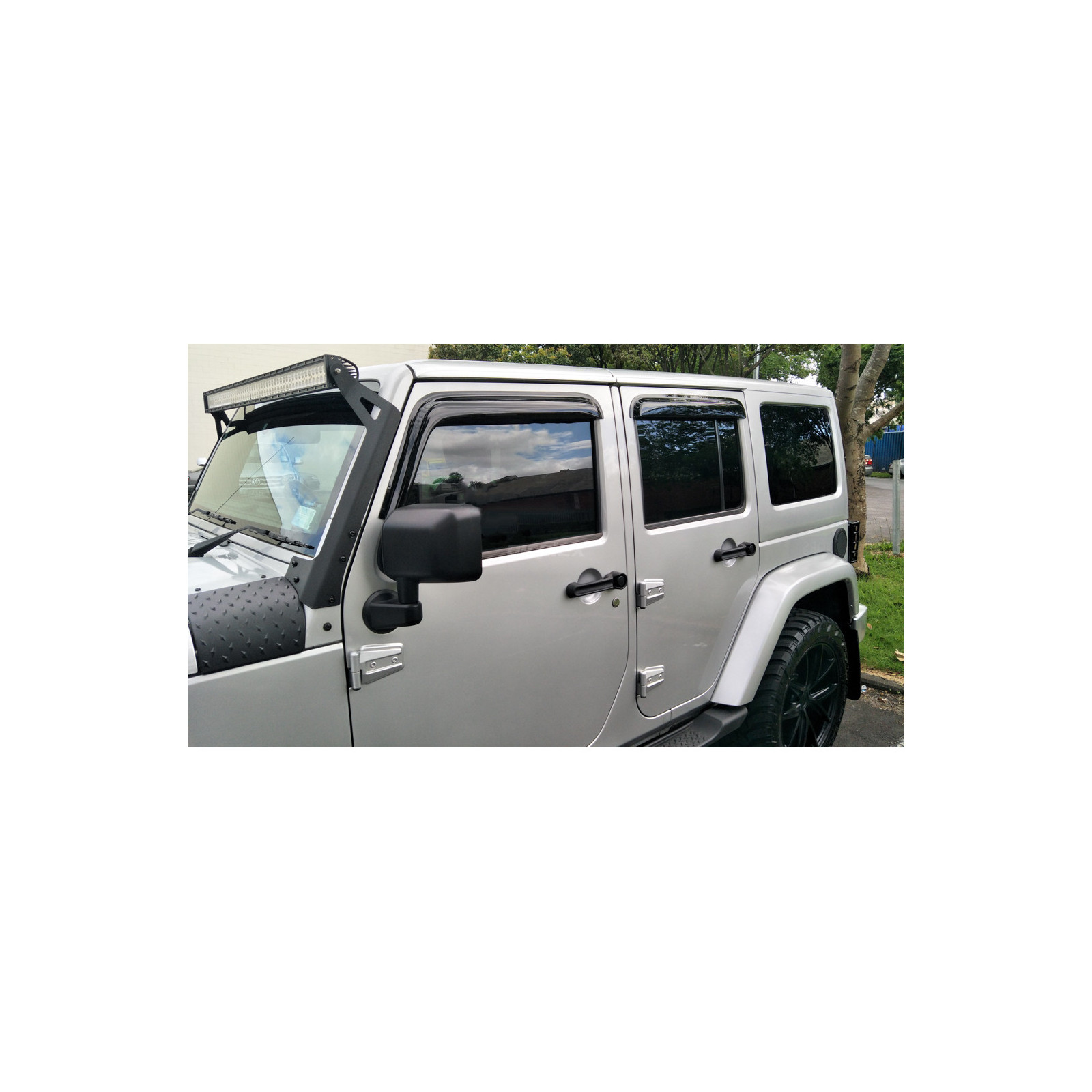 Jeu de 4 déflecteurs de vitre avant et arrière pour Wrangler JK - montage collé
