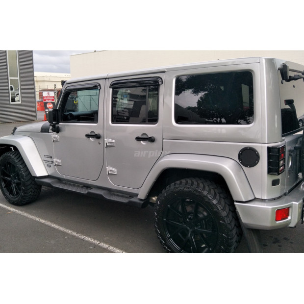 Jeu de 4 déflecteurs de vitre avant et arrière pour Wrangler JK - montage collé