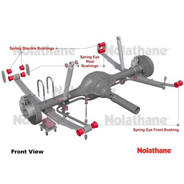 Kit silent blocs polyuréthane Nolathane lames de suspension arrière Dmax 2003-2011