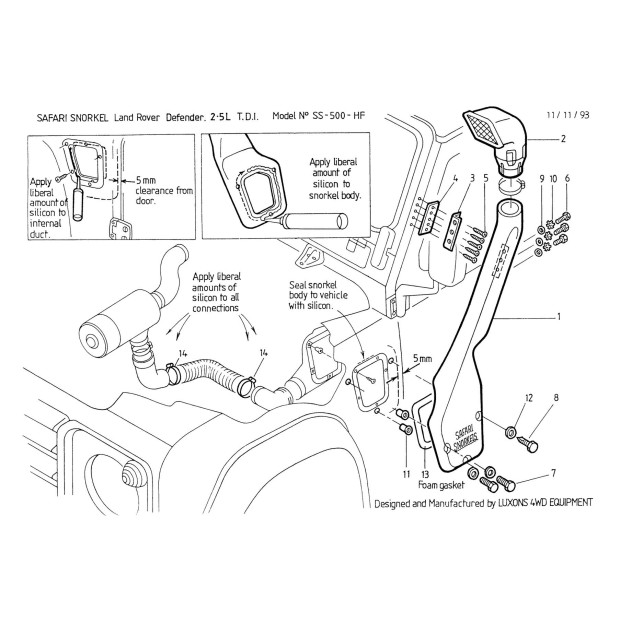 Snorkel Safari Land Rover Defender 200TDI