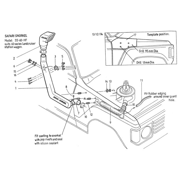 Snorkel Safari Land Cruiser HJ60 HJ61