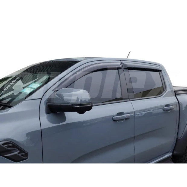 Jeu 4 déflecteurs vitre teintés avant et arrière Ford Ranger T9 VW Amarok