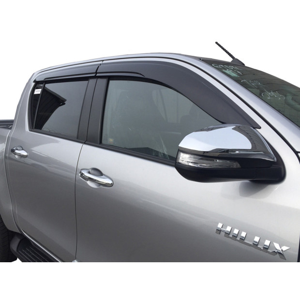 Jeu 4 déflecteurs vitre avant et arrière Hilux Revo
