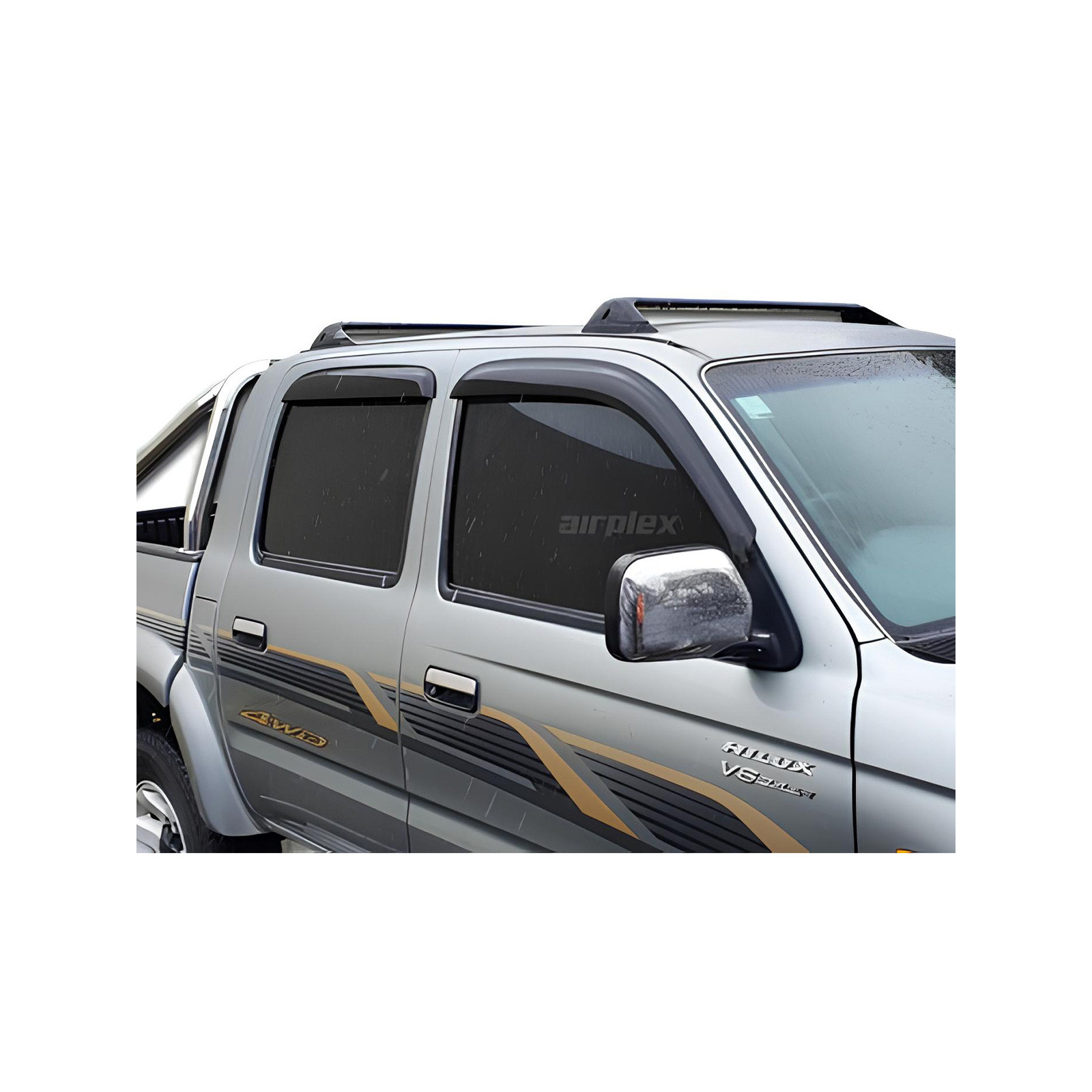 Jeu 4 déflecteurs vitre avant et arrière Toyota Hilux 1998-2004