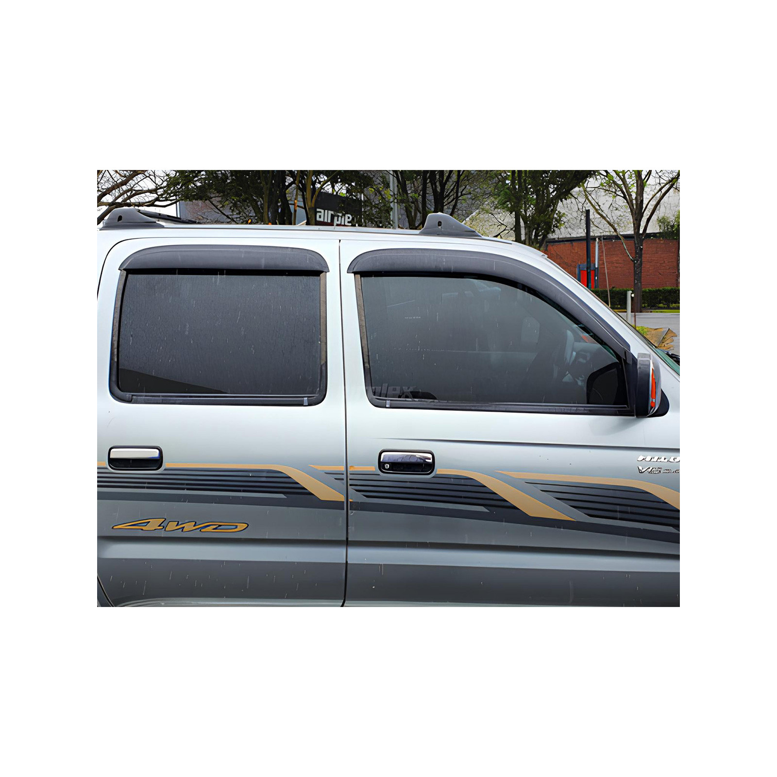 Jeu 4 déflecteurs vitre avant et arrière Toyota Hilux 1998-2004