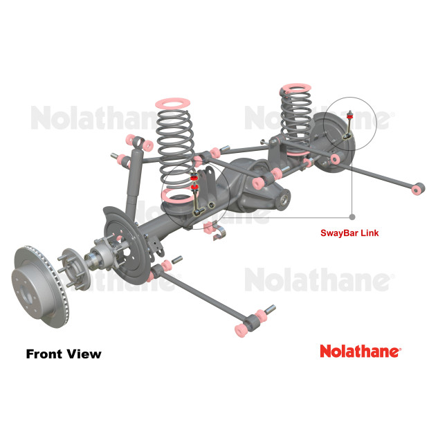 Paire biellettes barre stabilisatrice arrière complètes Nolathane KDJ12 KDJ15