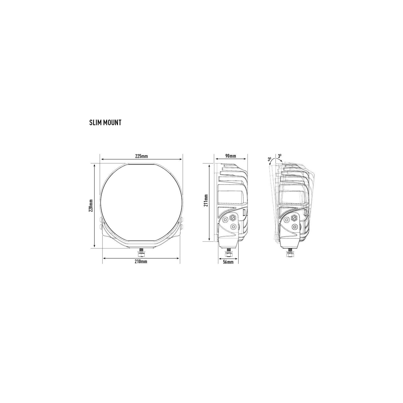 PHARE LED LAZER SENTINEL 9" HIGHLINE - WHITE