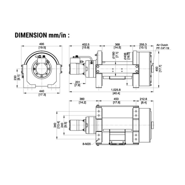 TREUIL COME UP HYDRAULIQUE BISON 50 EN/STD (22680KG)