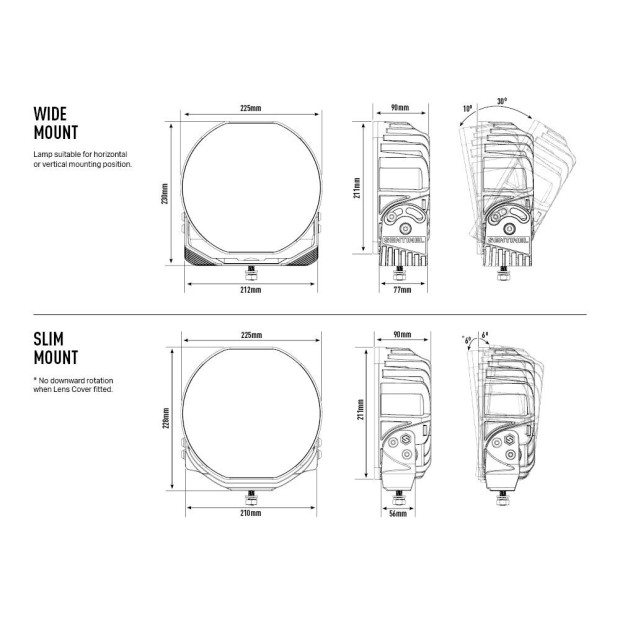 PHARE LED LAZER SENTINEL 9"  /  BLANCHE - Avec feux de position