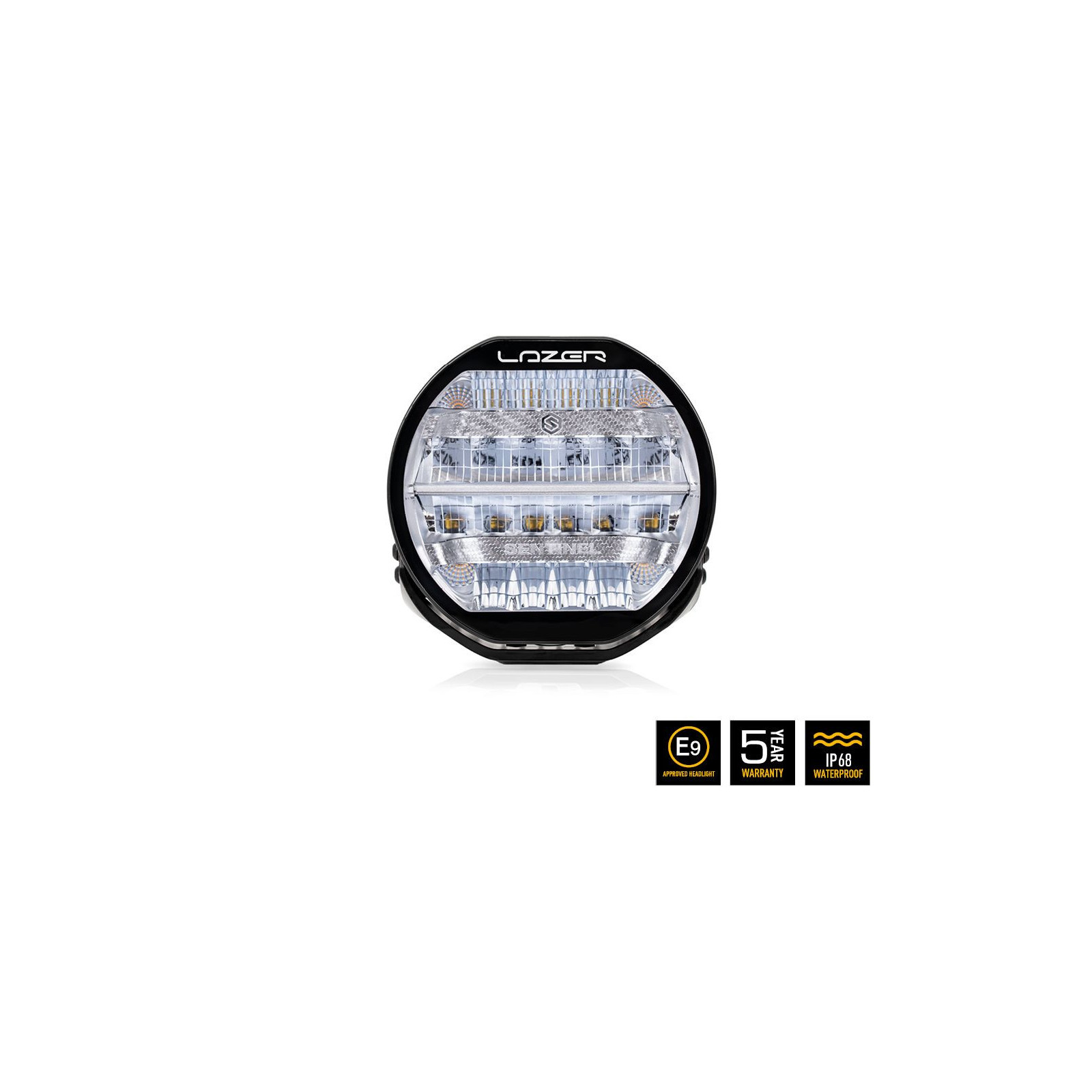 PHARE LED LAZER SENTINEL 9"  /  CHROME - Avec feux de position