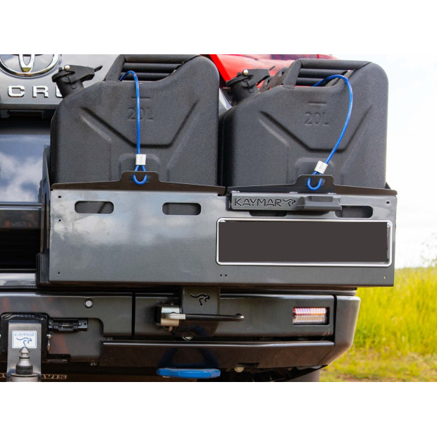 Porte jerrycan double côté droit pour pare chocs arrière Kaymar sur Toyota Land Cruiser 300
