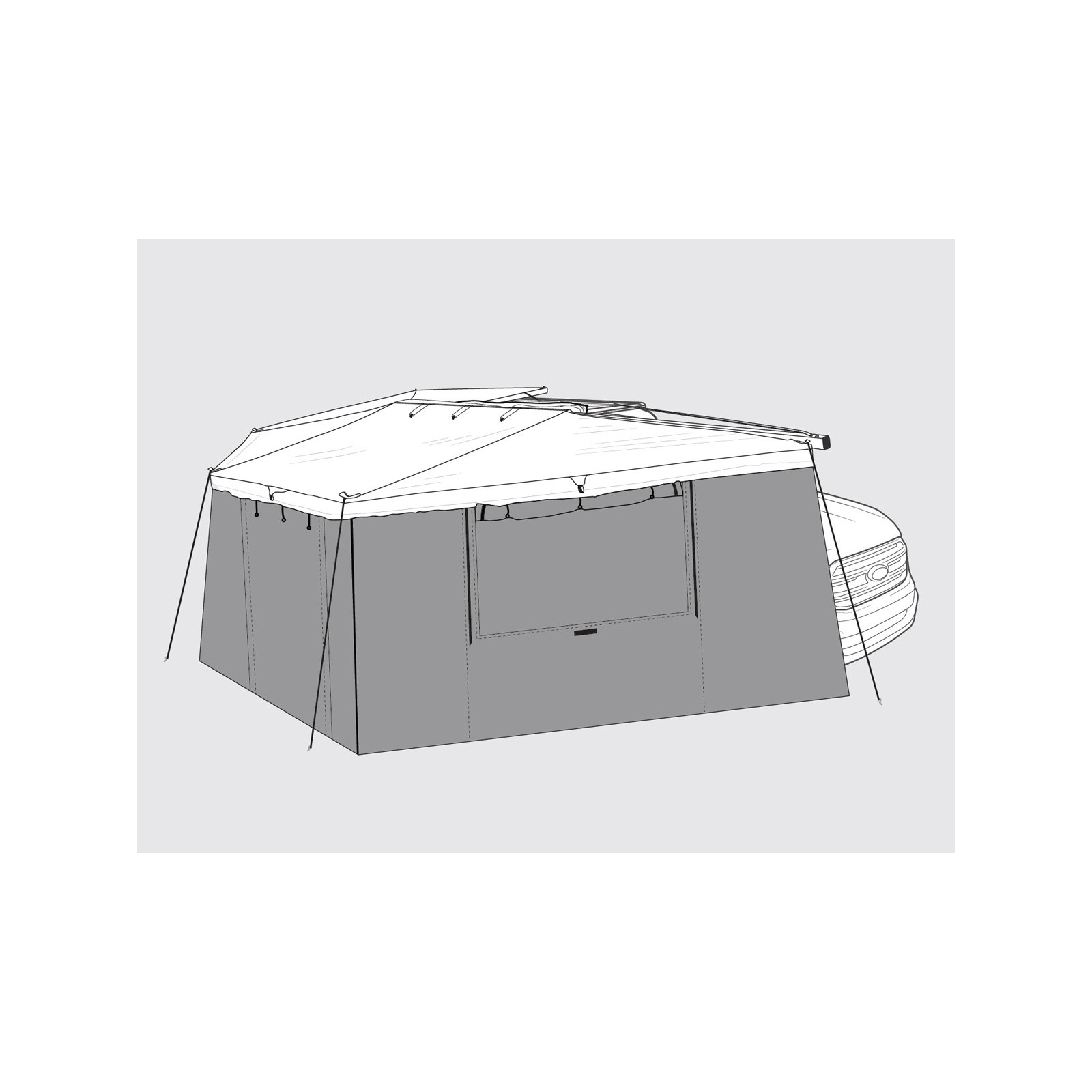 Kit murs de auvent autoportant Batwing 270° coté droit Rhino Rack