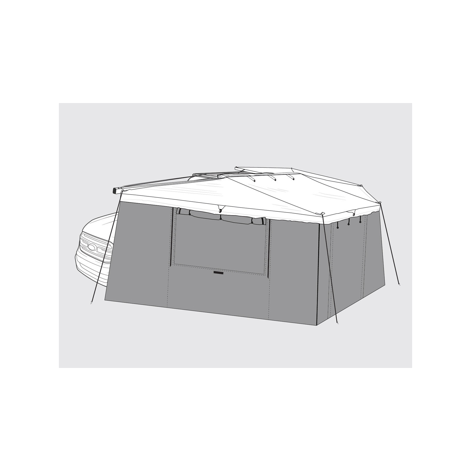 Kit murs de auvent autoportant Batwing 270° coté gauche Rhino Rack