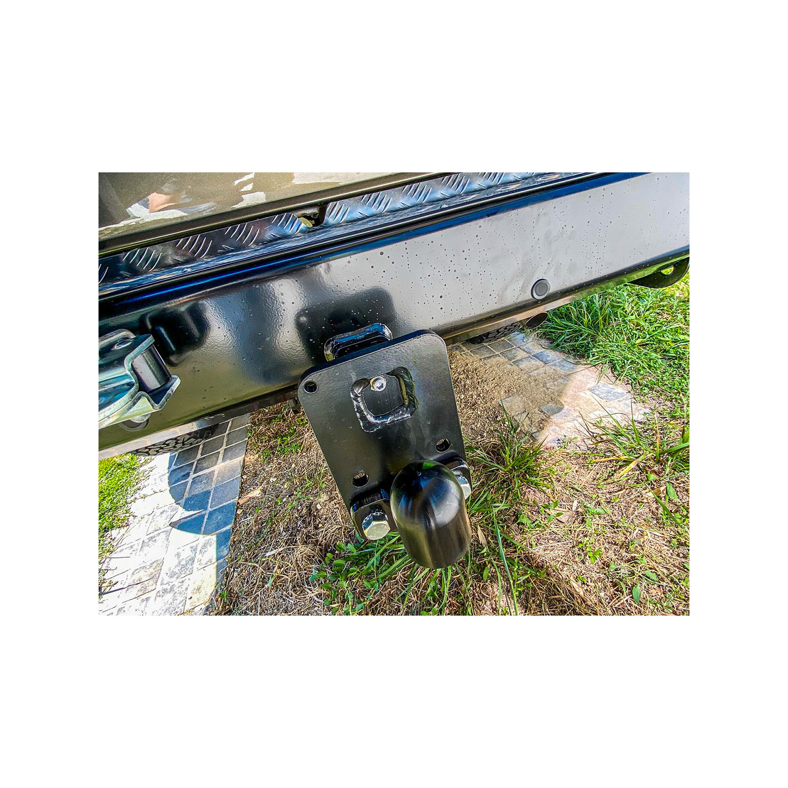 Entretoise homologuée avec rattrapage de jeu carré 2" attelage plaque 4 trous N4-Offroad