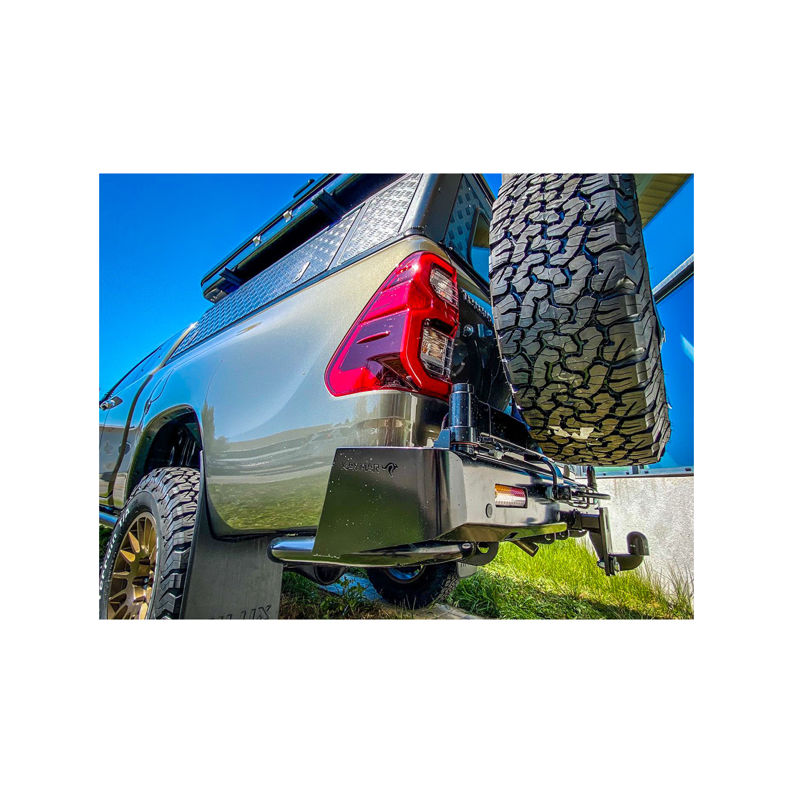 Entretoise homologuée avec rattrapage de jeu carré 2" attelage plaque 4 trous N4-Offroad