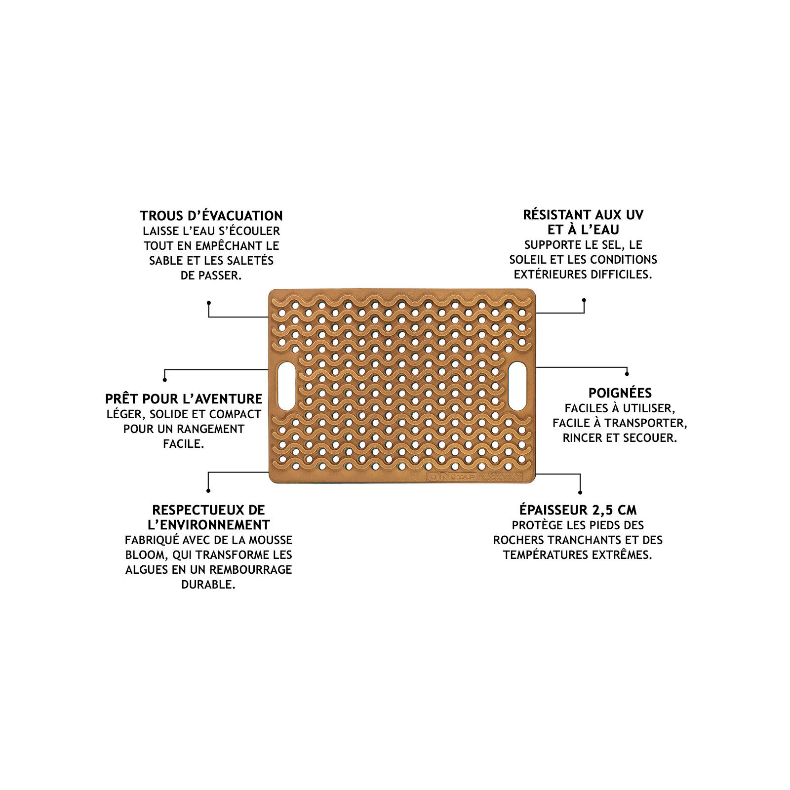 Tapis de douche extérieur beige Ontap