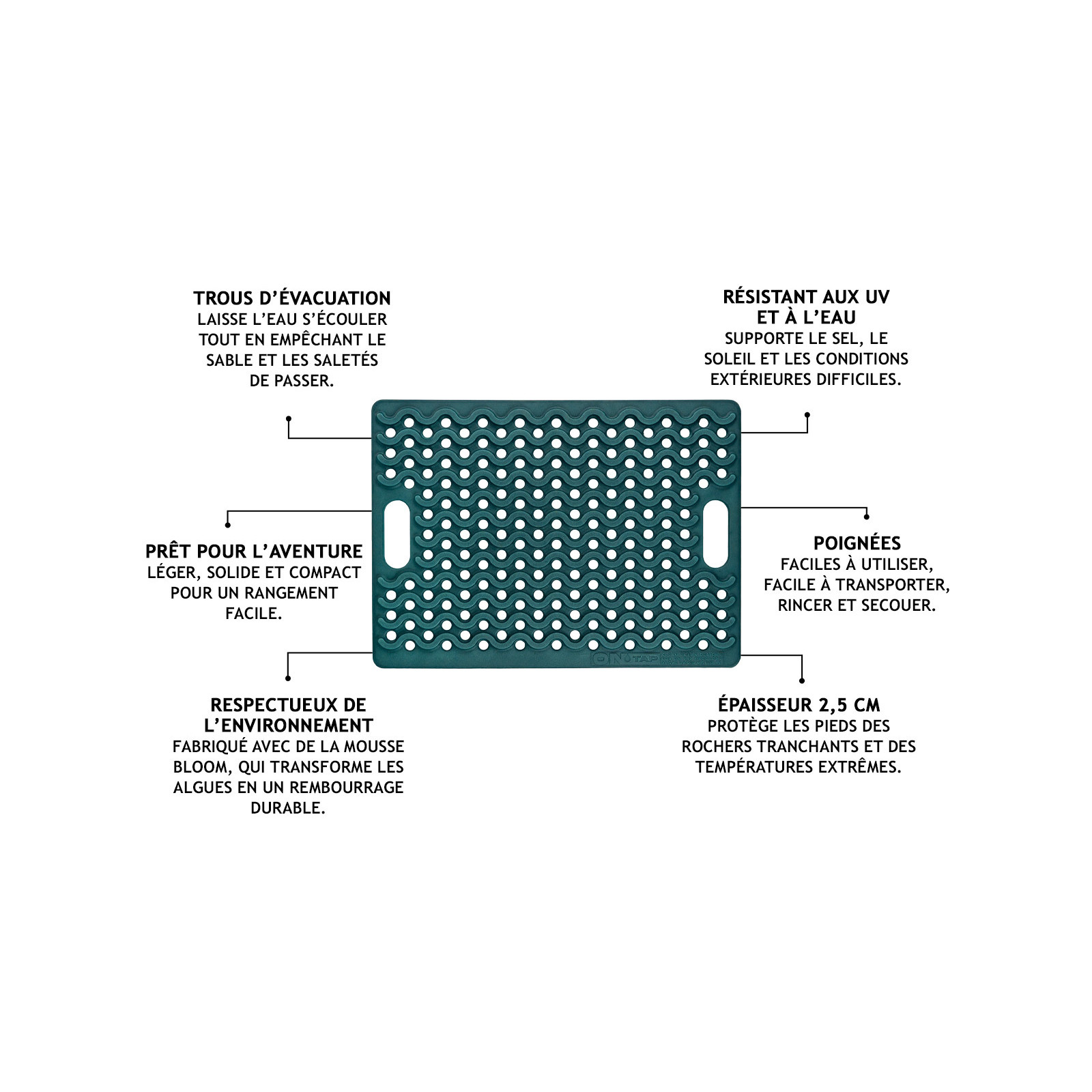 Tapis de douche extérieur bleu Ontap