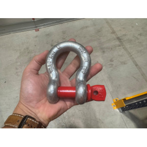 Manille lyre galvanisée - axe rouge - Ø22mm - 4750 kgs