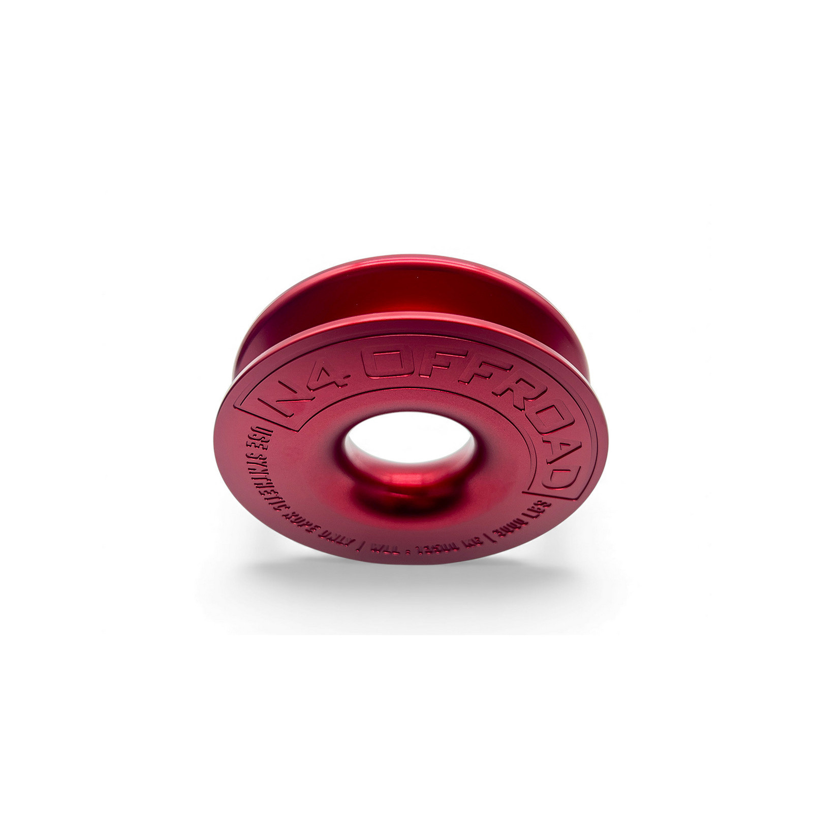 Anneau de treuillage alu 13.5T Ø148mm rouge N4-Offroad avec etui