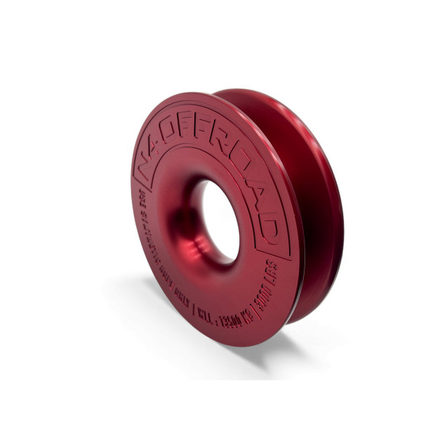 Anneau de treuillage alu 13.5T Ø148mm rouge N4-Offroad avec etui