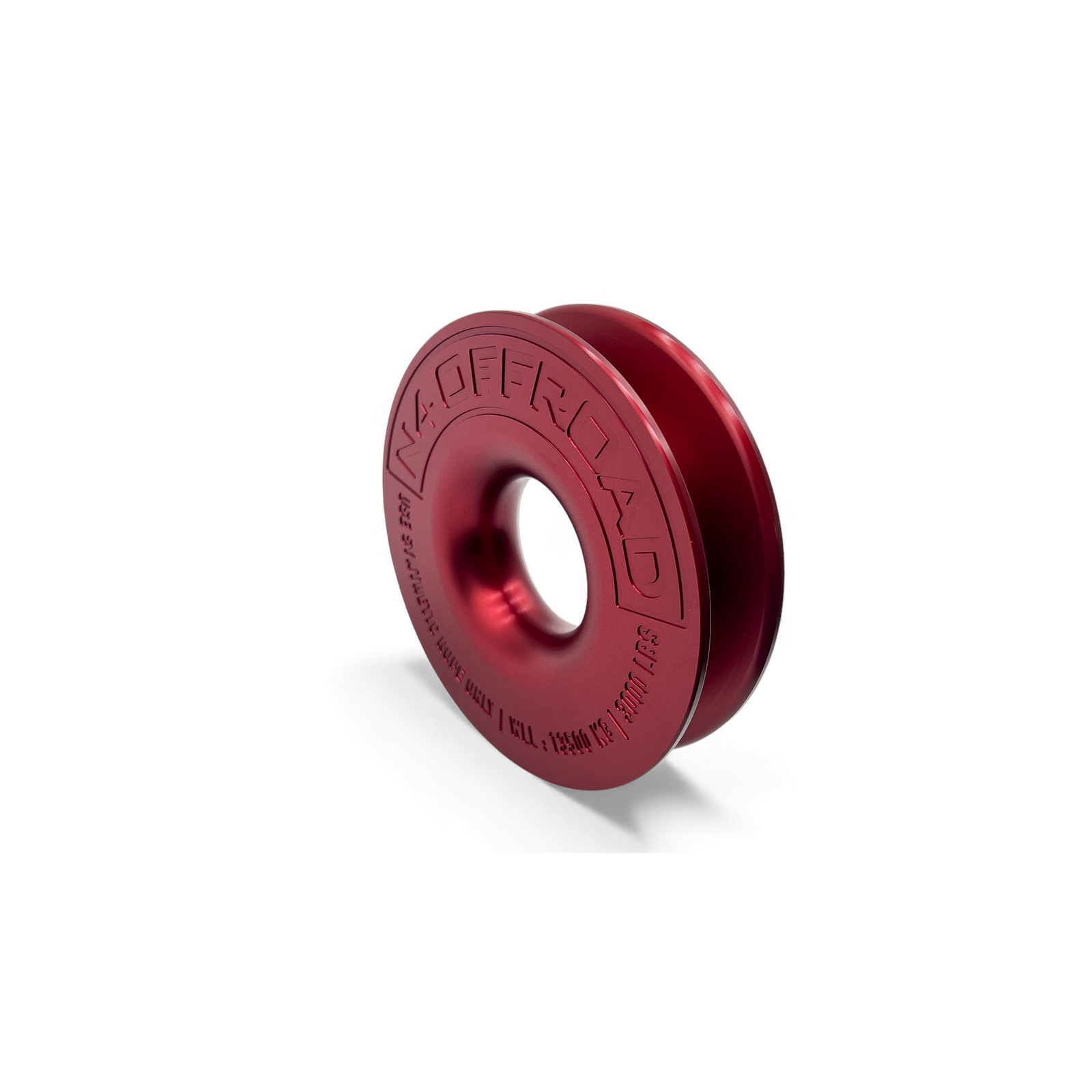 Anneau de treuillage alu 13.5T Ø148mm rouge N4-Offroad avec etui