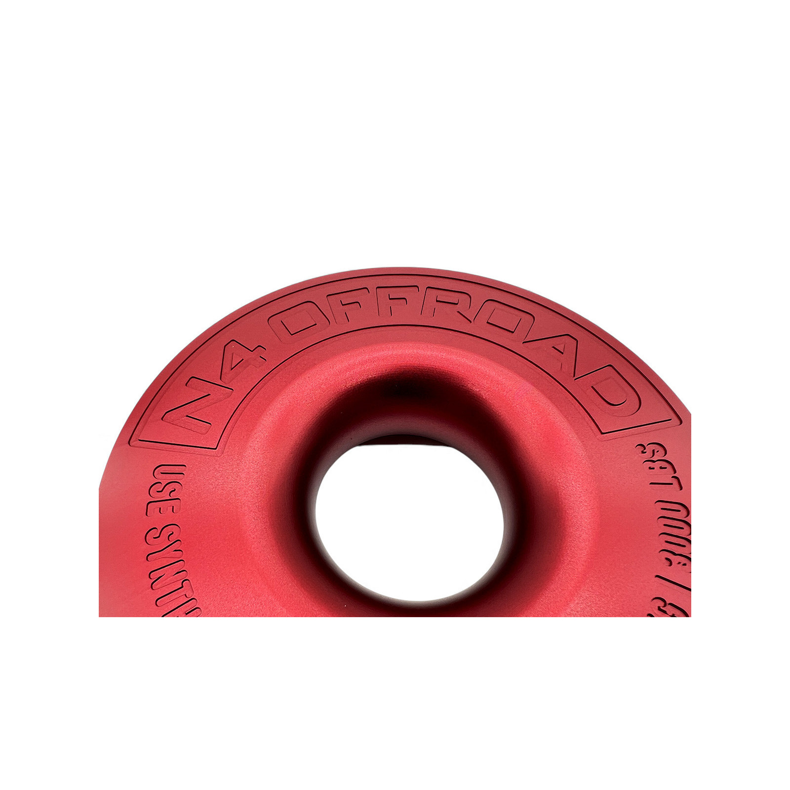 Anneau de treuillage alu 13.5T Ø148mm rouge N4-Offroad avec etui