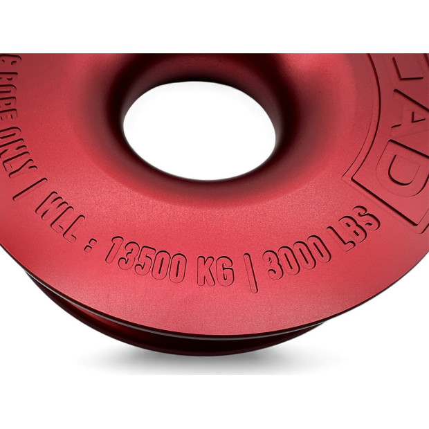 Anneau de treuillage alu 13.5T Ø148mm rouge N4-Offroad avec etui