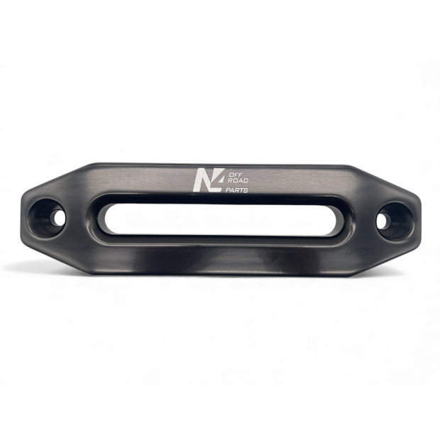 Ecubier aluminium noir pour corde de treuil synthétique N4-Offroad