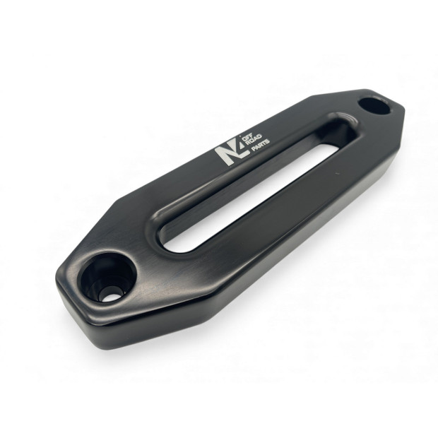 Ecubier aluminium noir pour corde de treuil synthétique N4-Offroad