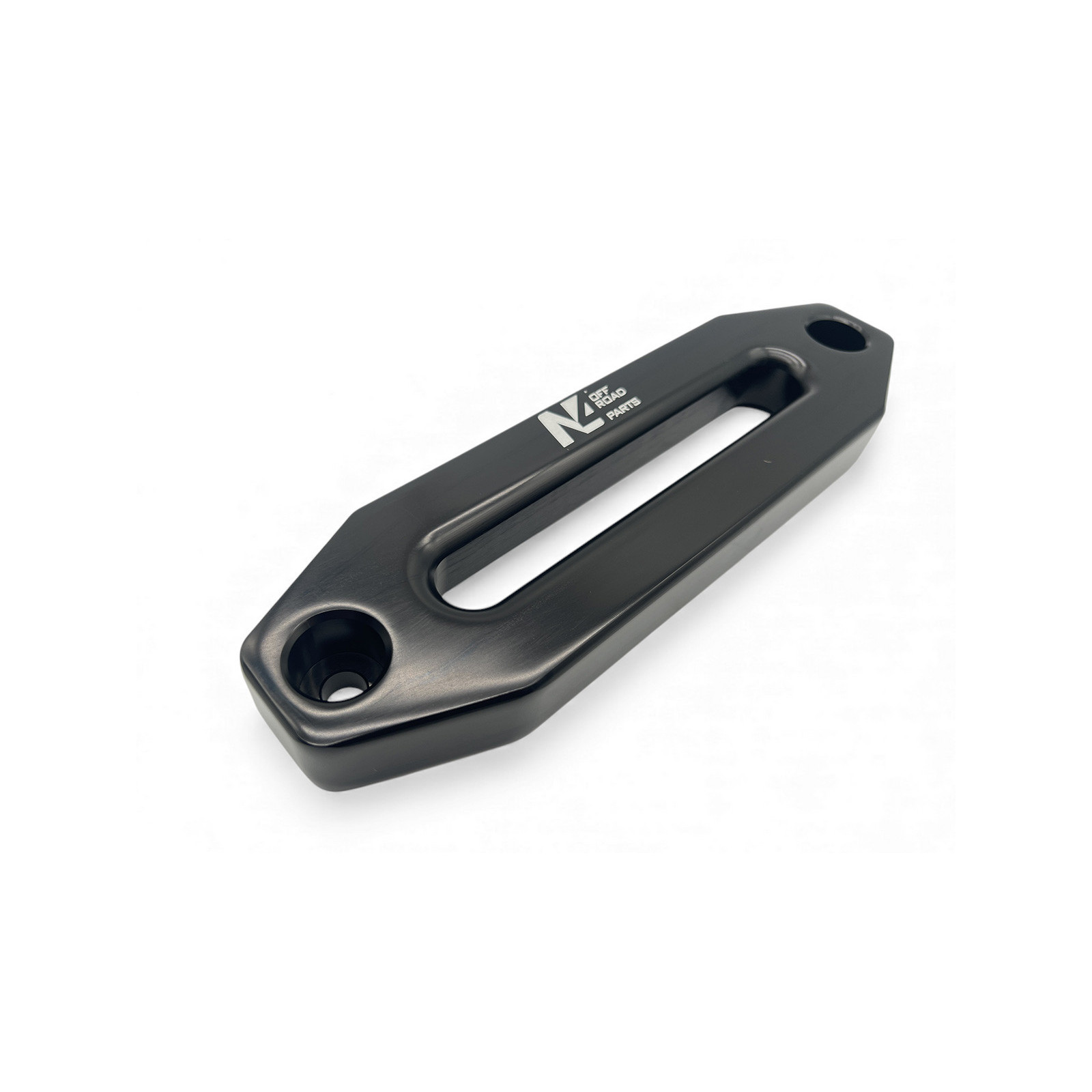 Ecubier aluminium noir pour corde de treuil synthétique N4-Offroad