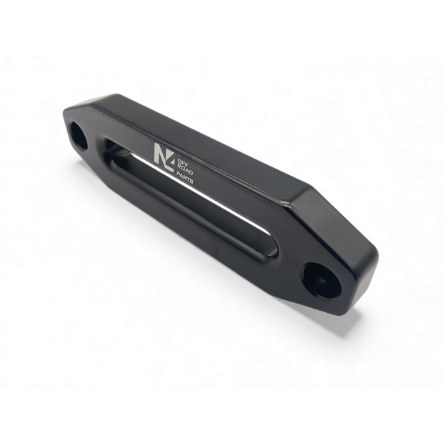Ecubier aluminium noir pour corde de treuil synthétique N4-Offroad