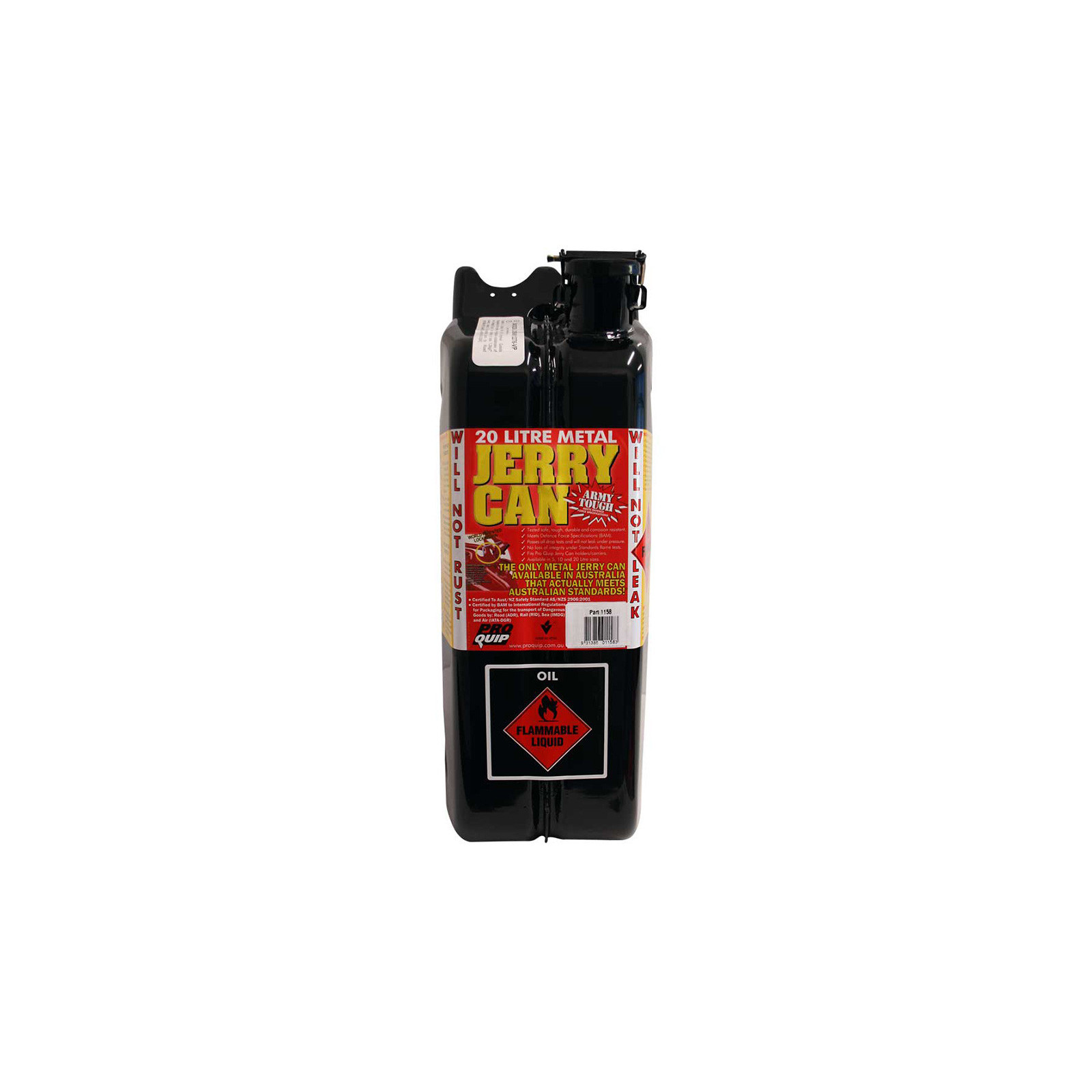 Jerrycan carburant - métal noir - Format US 20L
