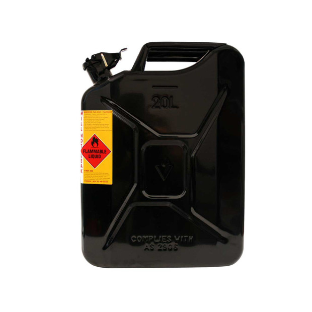 Jerrycan carburant - métal noir - Format US 20L