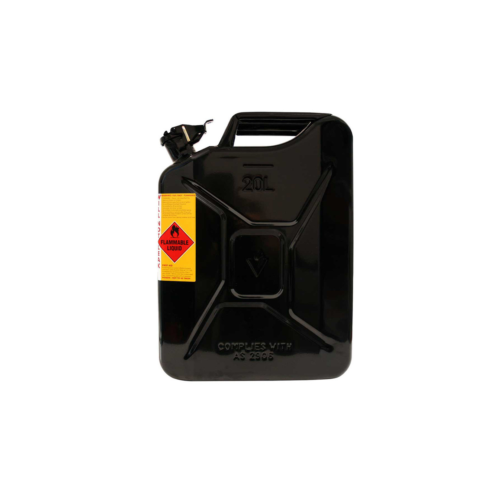 Jerrycan carburant - métal noir - Format US 20L