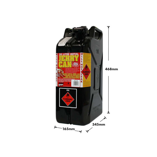 Jerrycan carburant - métal noir - Format US 20L